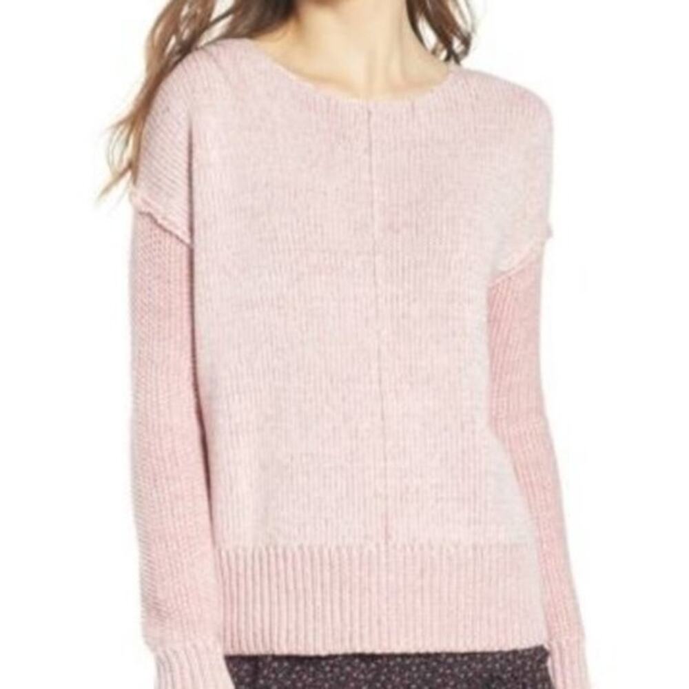 Rebecca Minkoff Pink Long Sleeve Lola Reversible Twist Pullover Sweater Size L